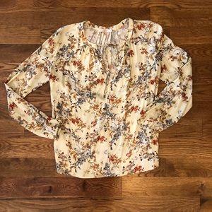 WAYF NWOT FLORAL PRINT TIE TOP